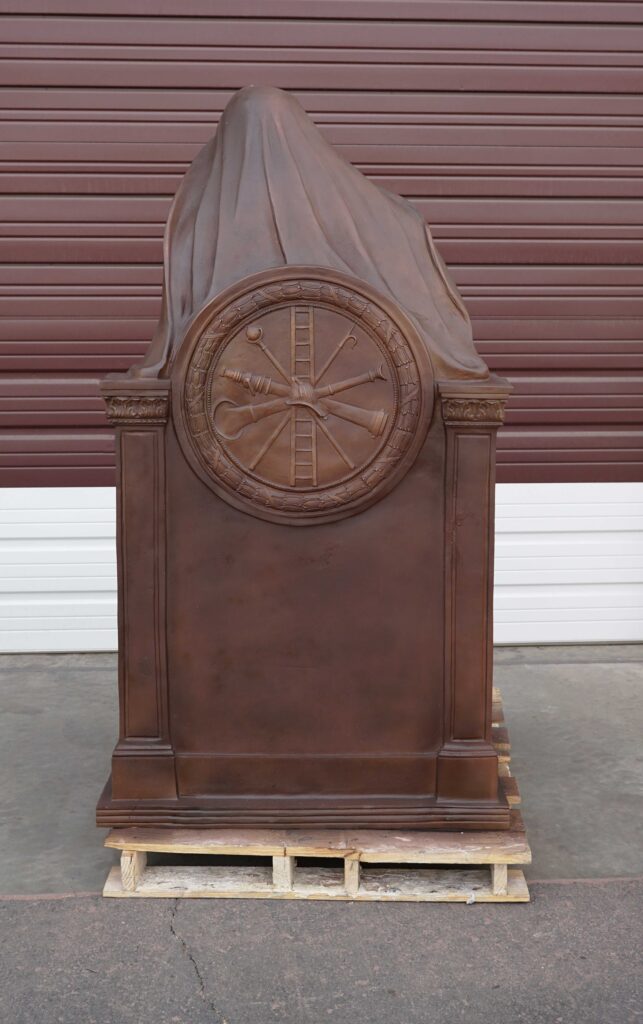Views of the restored sculpture at the bronze foundry.